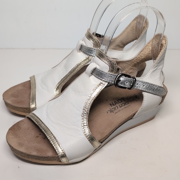 Naot Fiona white wedge sandals womans size 4-4.5 EU 35 - Picture 2 of 16
